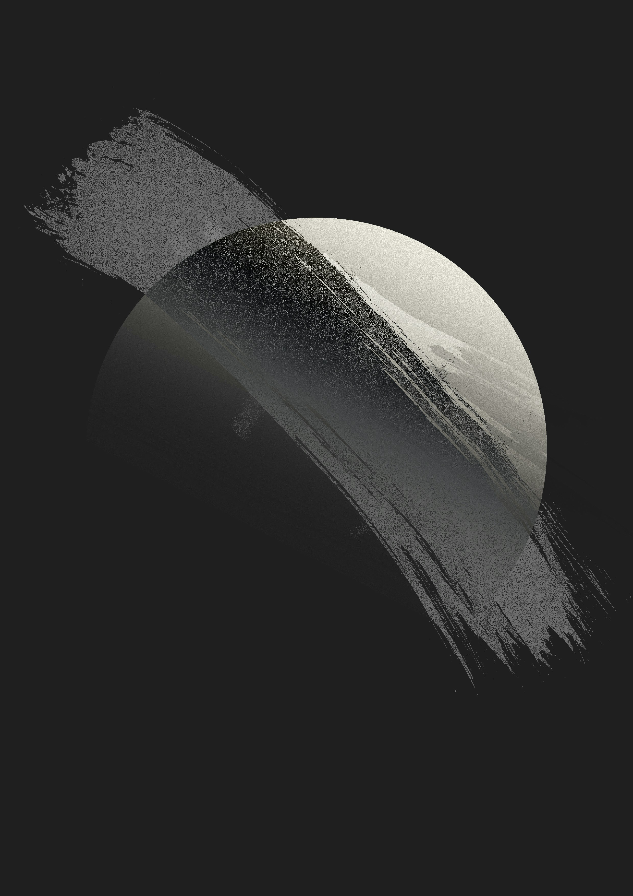 a black and white photo of a moon