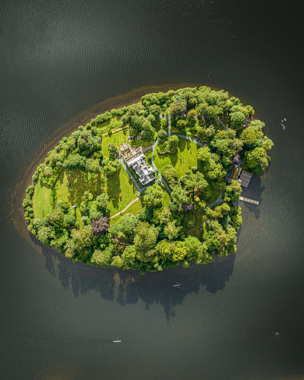 an island in the middle of a body of water