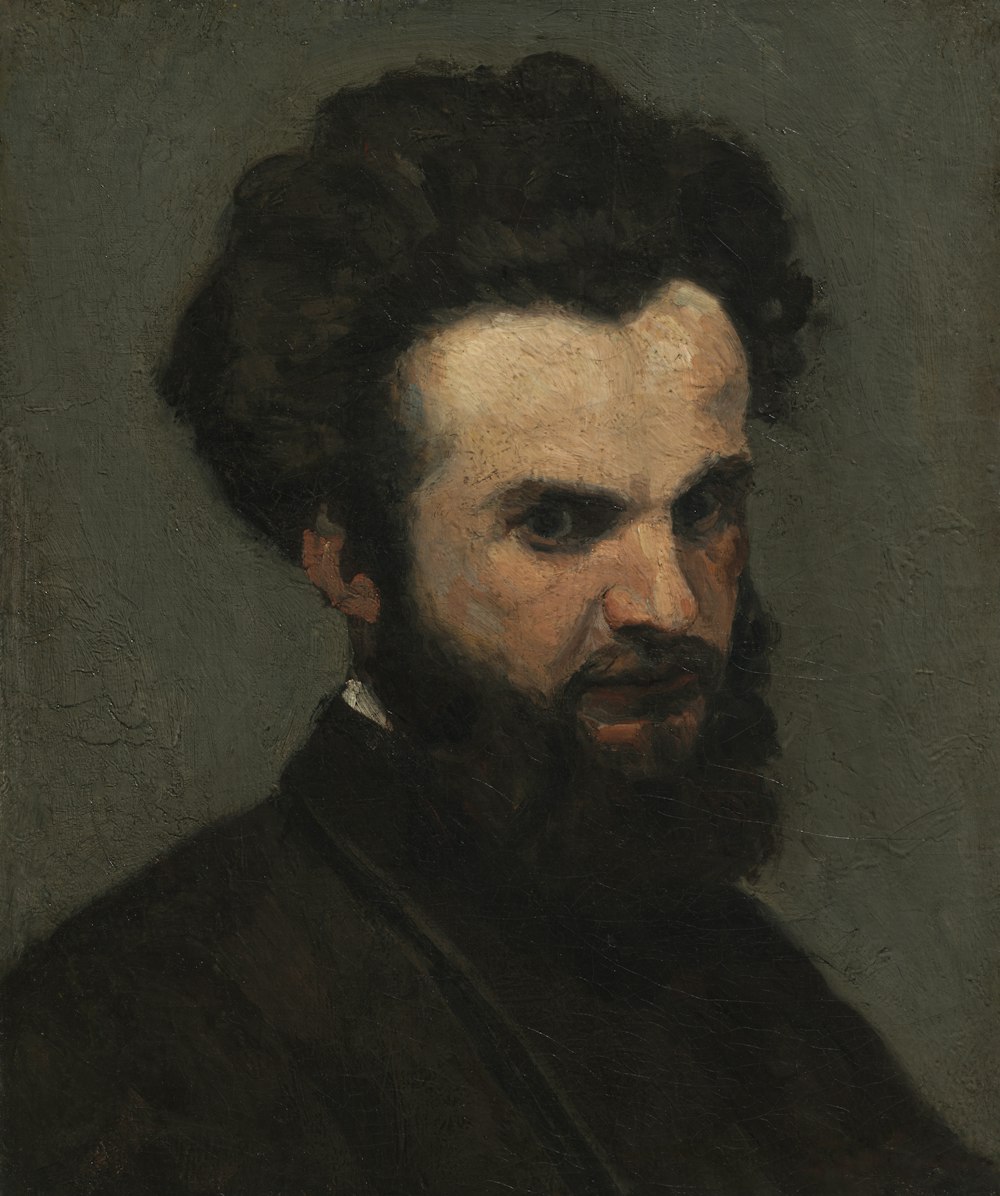 une peinture d’un homme avec une barbe