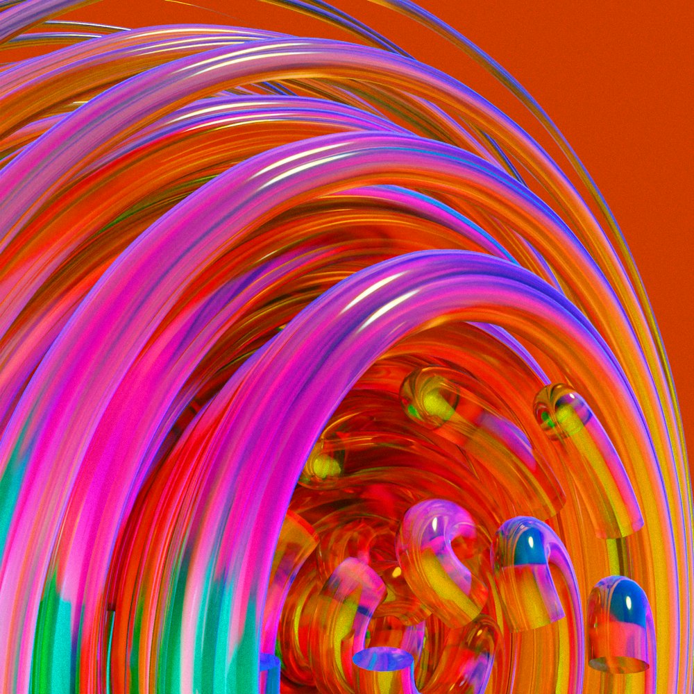 an abstract photograph of a bunch of colorful objects