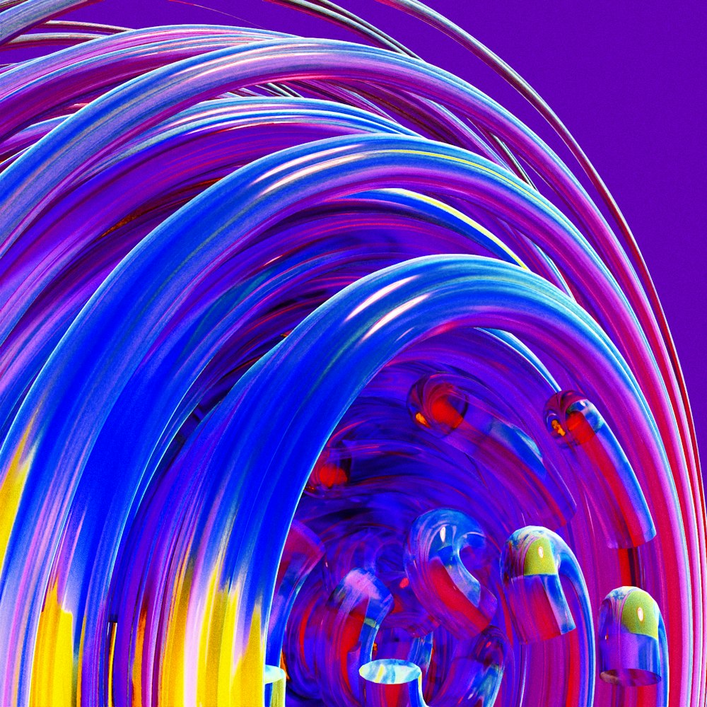 an abstract photo of a tunnel of colorful lights