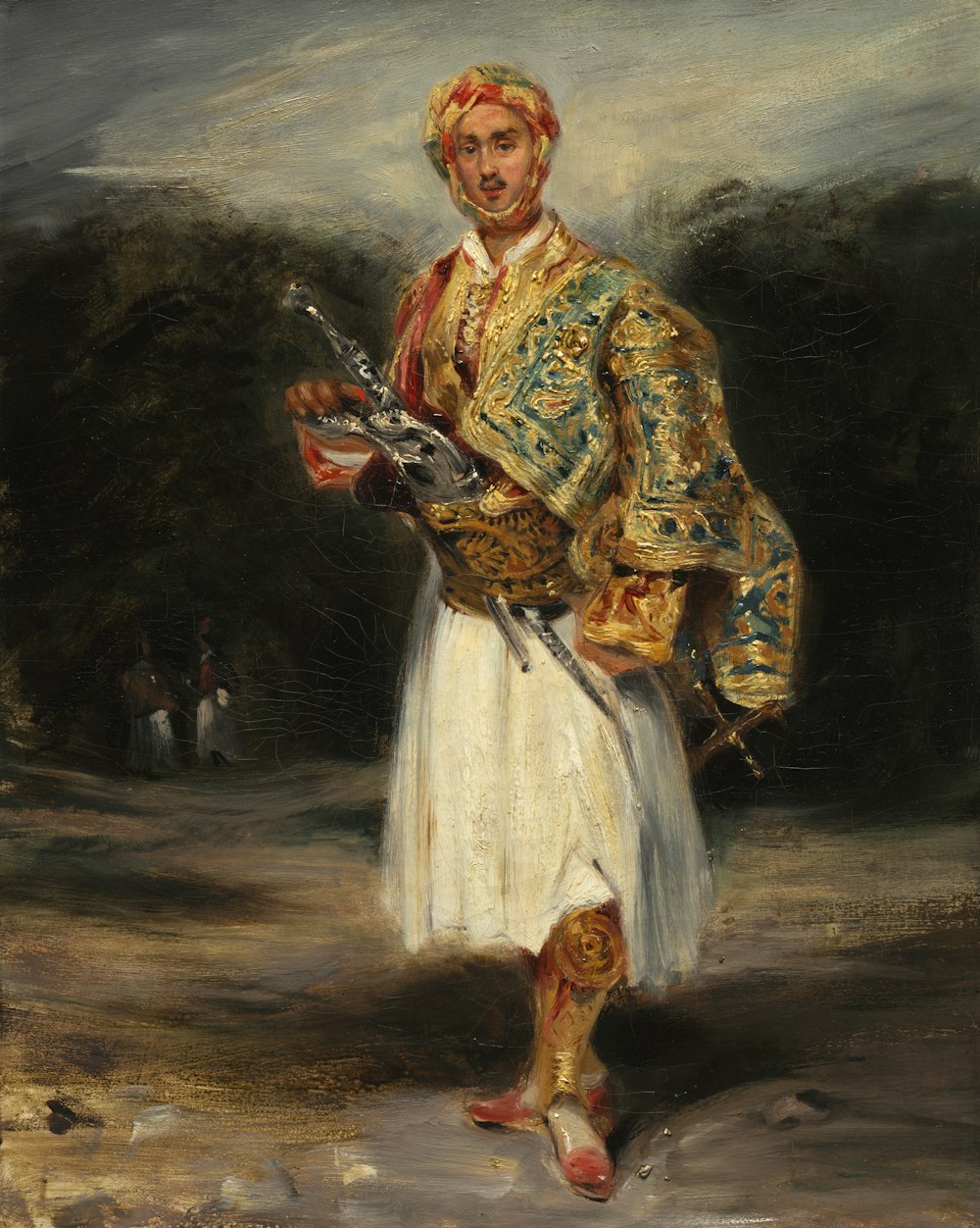 a painting of a man in a costume
