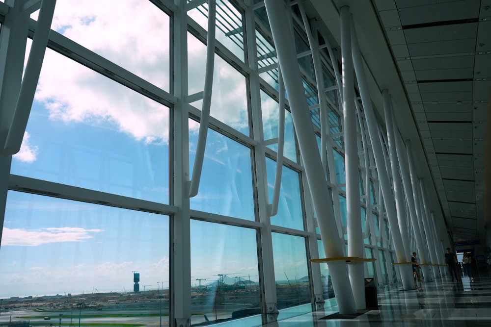 a view of the airport through a window