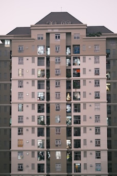 a very tall building with lots of windows