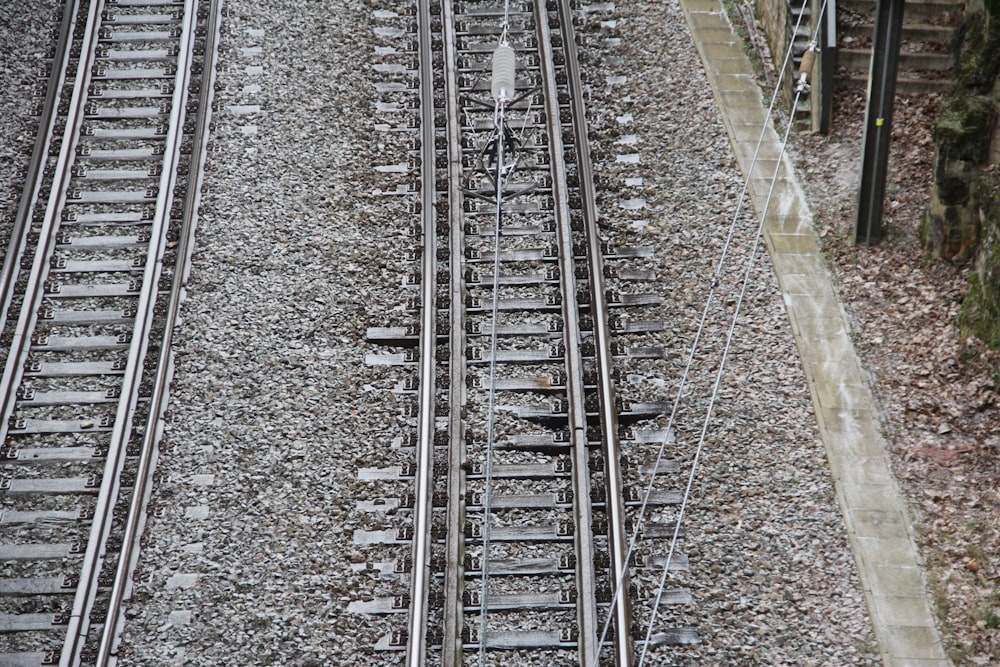 a view of a train track from above