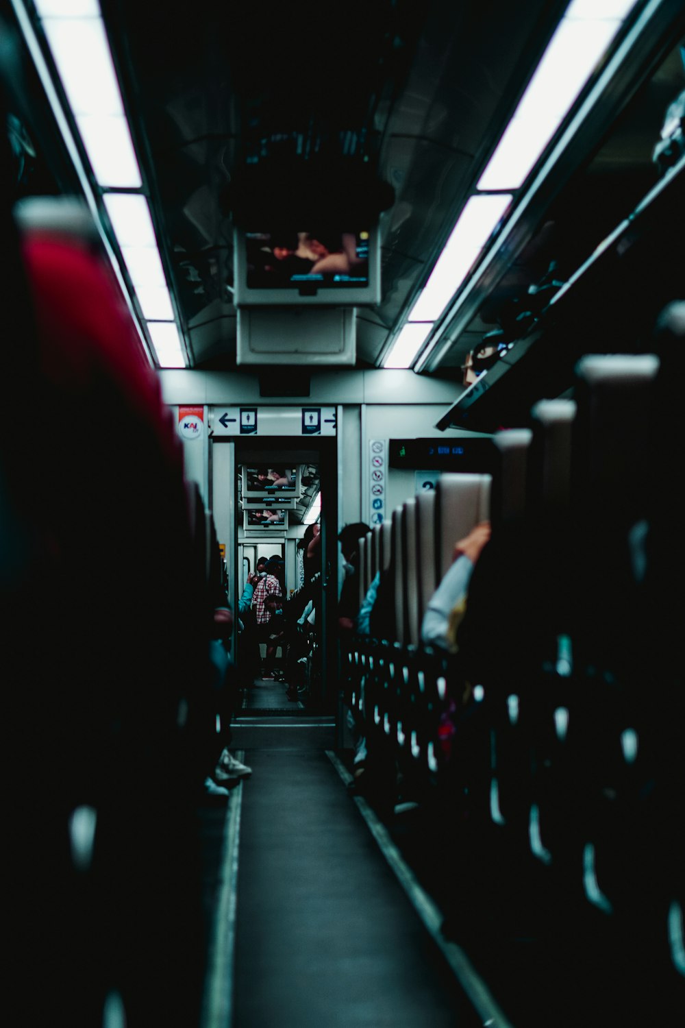 a train car with people sitting in it