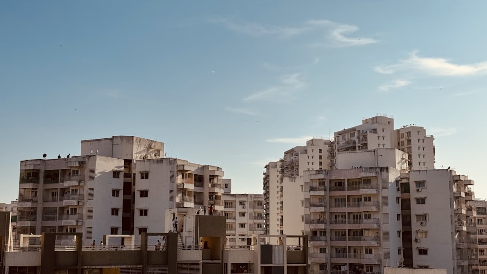 a group of buildings with balconies and balconies on them