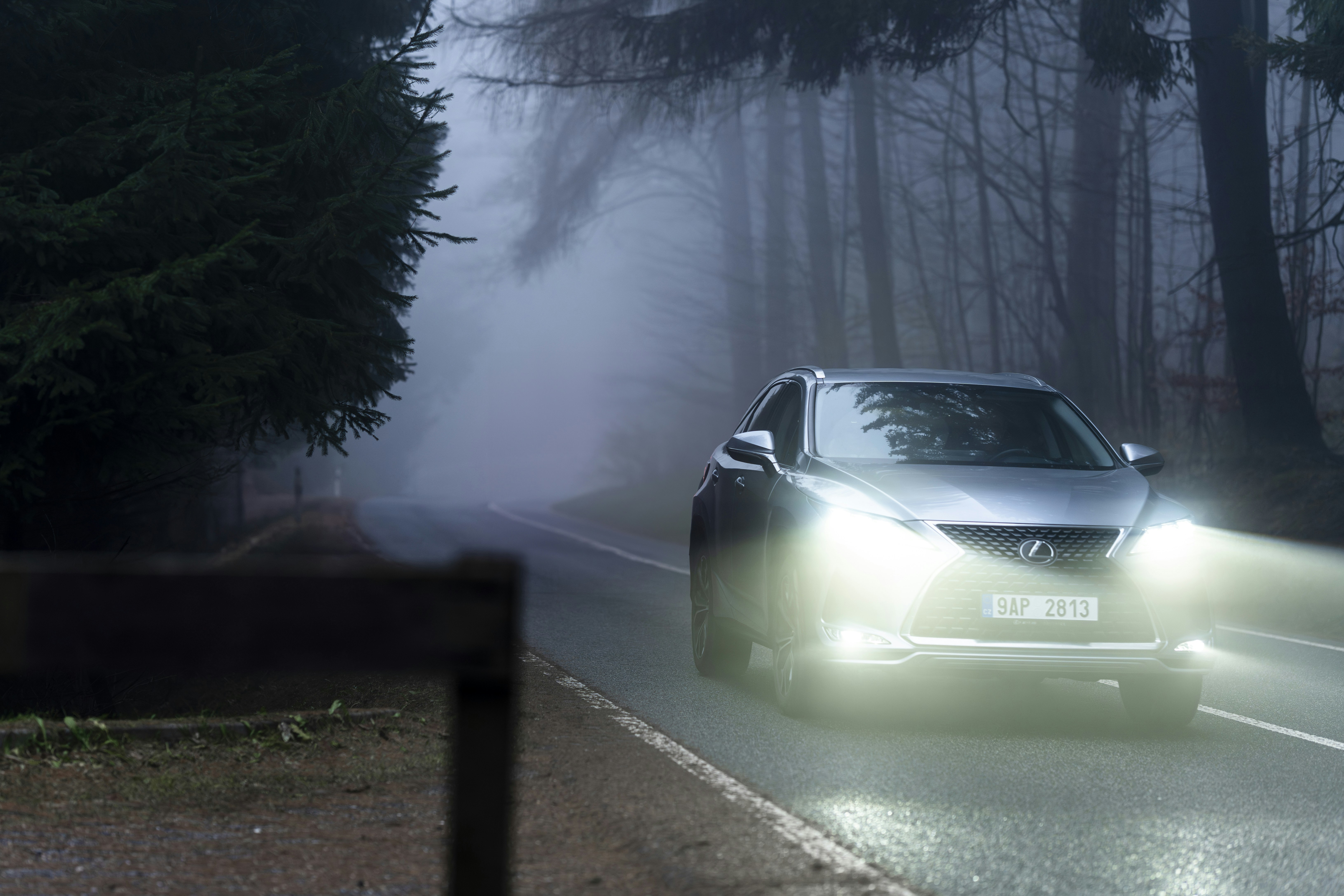 A car driving down a road in the fog photo – Free Wallpaper 4k Image on ...