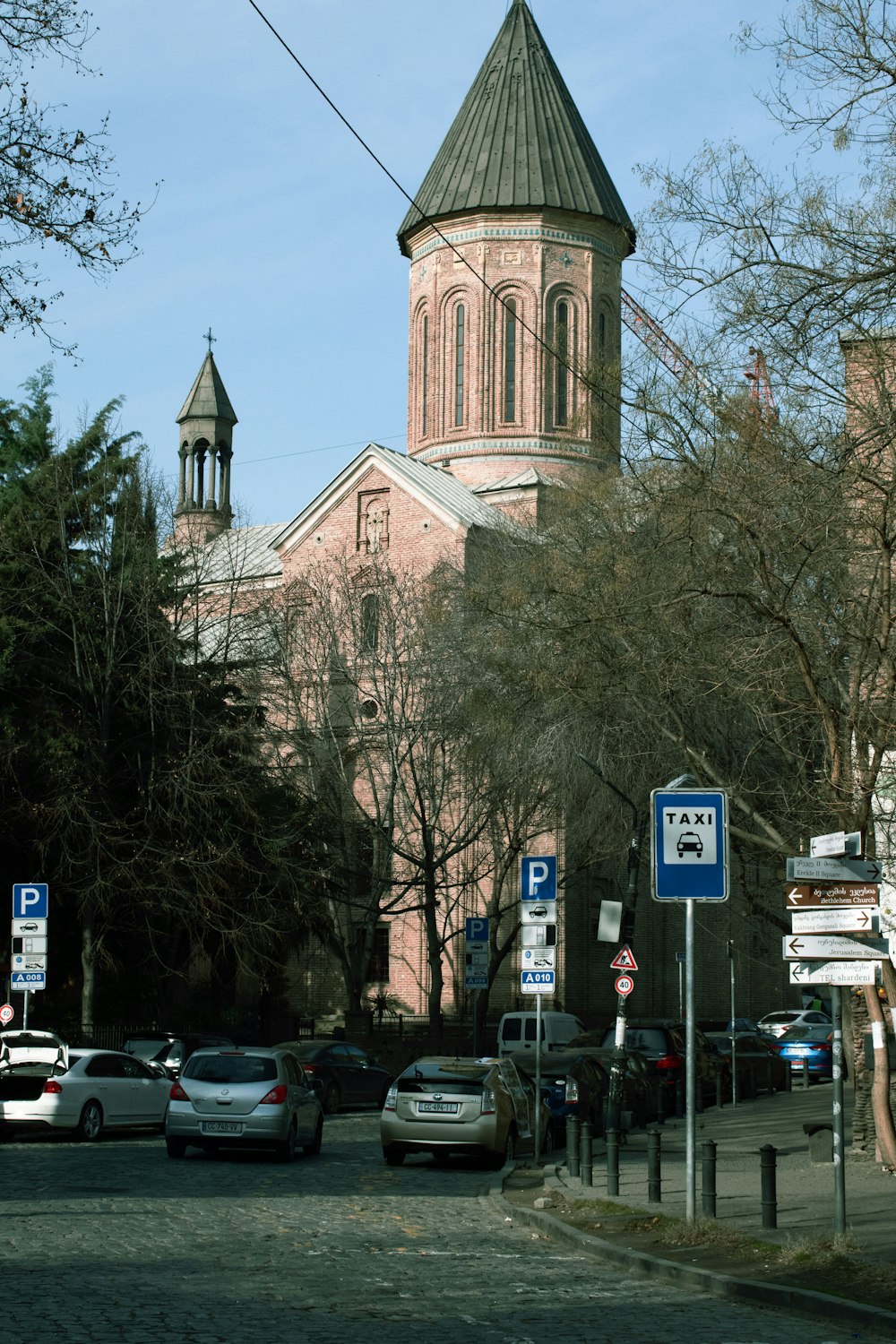 a church with a steeple on the top of it