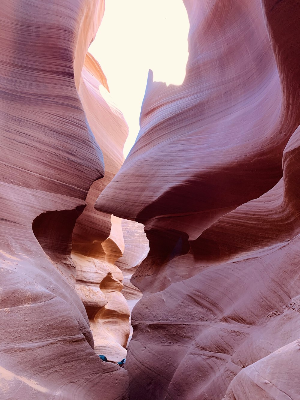 a narrow slot in the side of a canyon