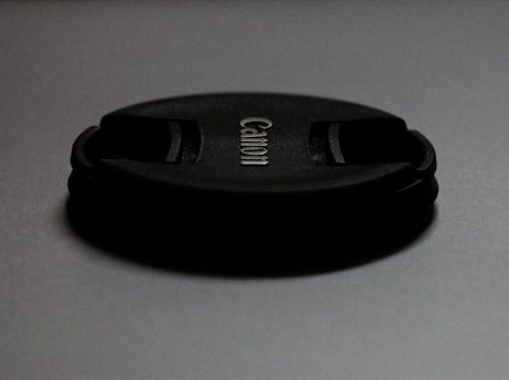 a close up of a black object on a table