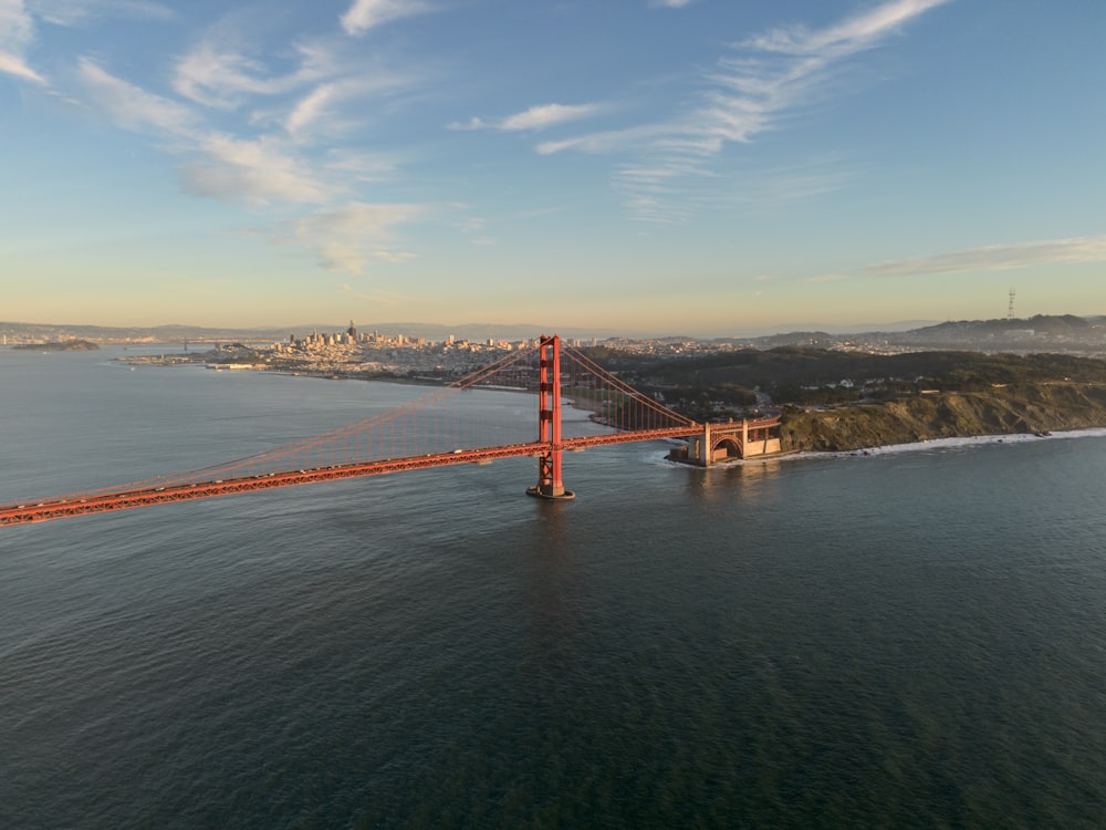 an aerial view of the golden gate bridge