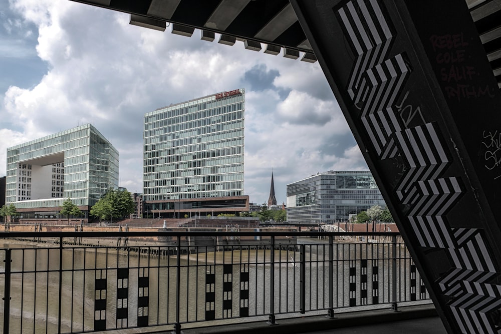 a view of a city from a bridge