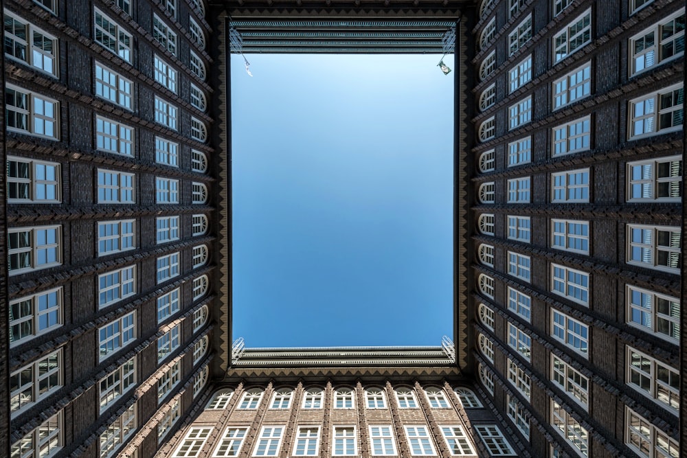 a very tall building with a skylight above it