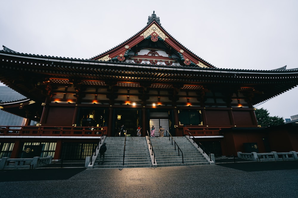 a large building with stairs leading up to it