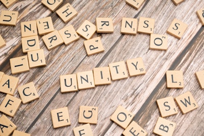 scrabble letters spelling out the word community