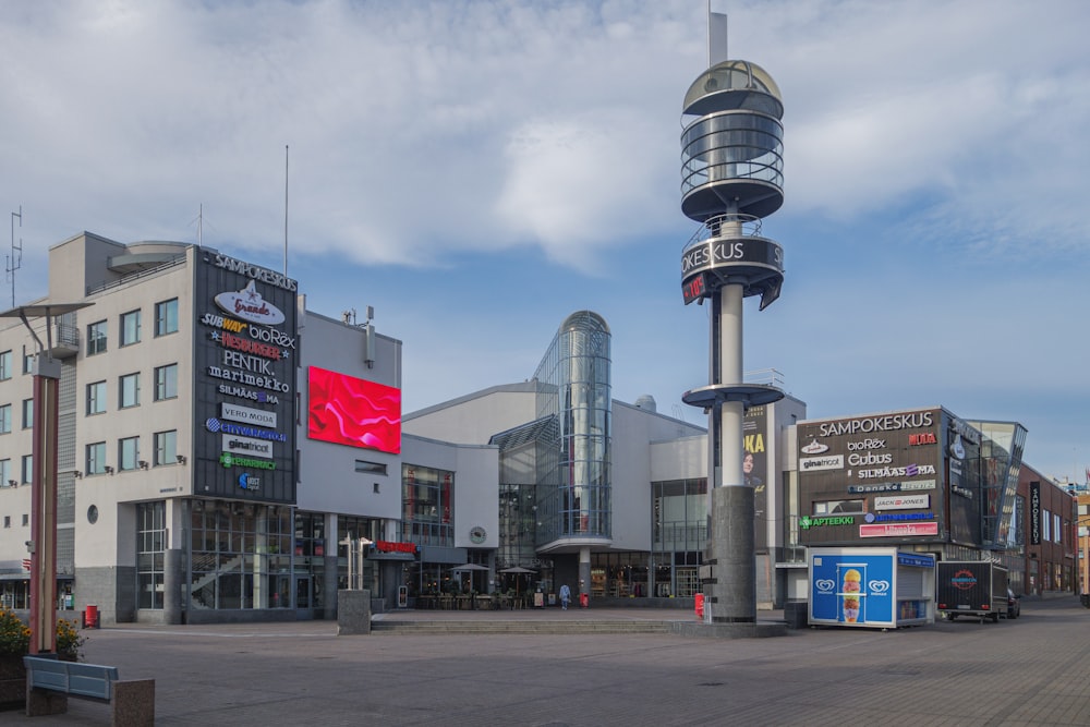 a large building with a tower in the middle of it