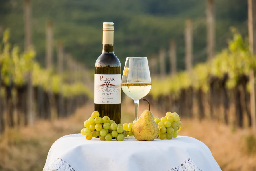 Local wine served among the vineyards