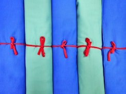 a close up of a piece of cloth with a knot on it