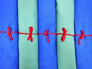 a close up of a piece of cloth with a knot on it