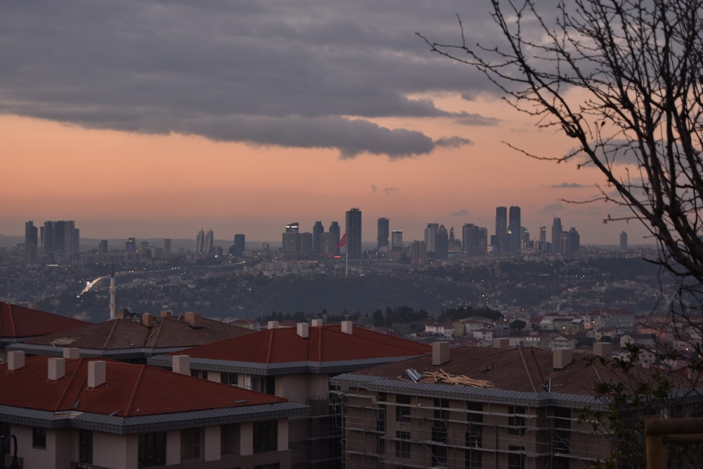 a view of a city from a hill top