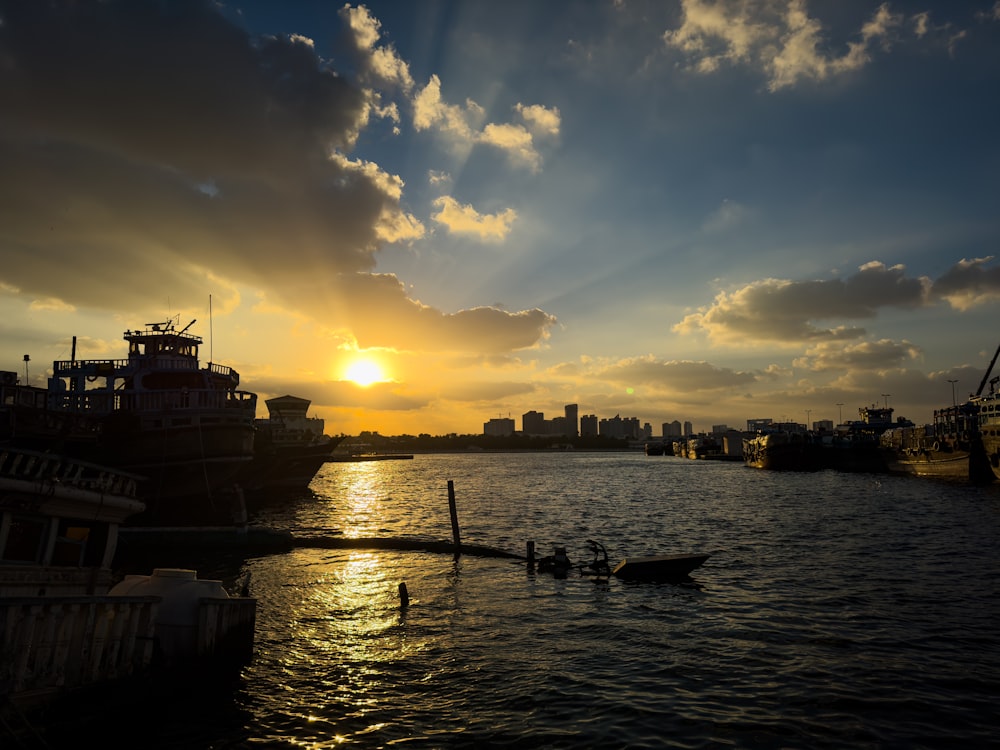 a body of water with boats in it