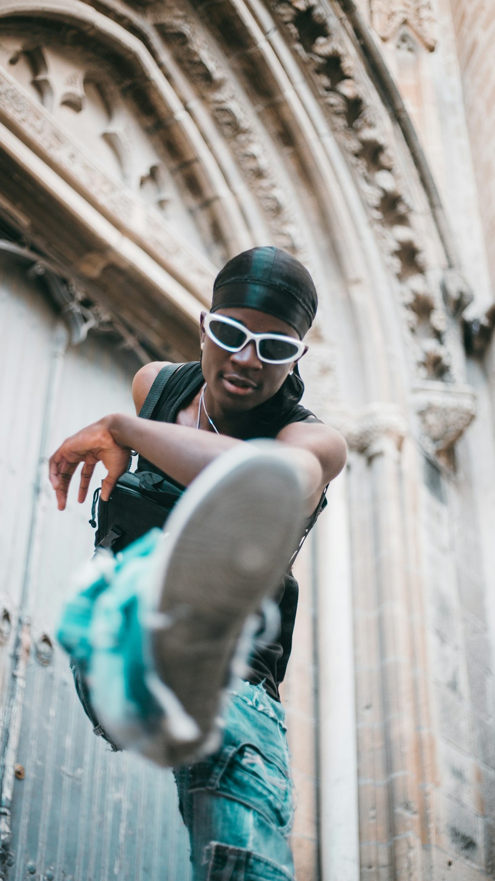 a young man is doing a trick on a skateboard