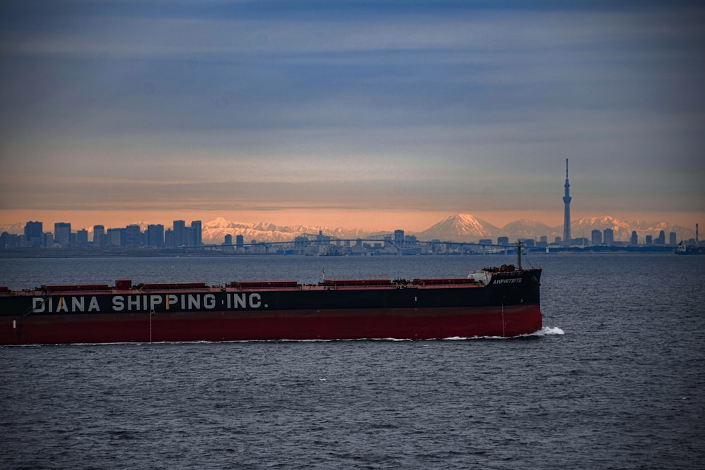 a large boat in the middle of the ocean