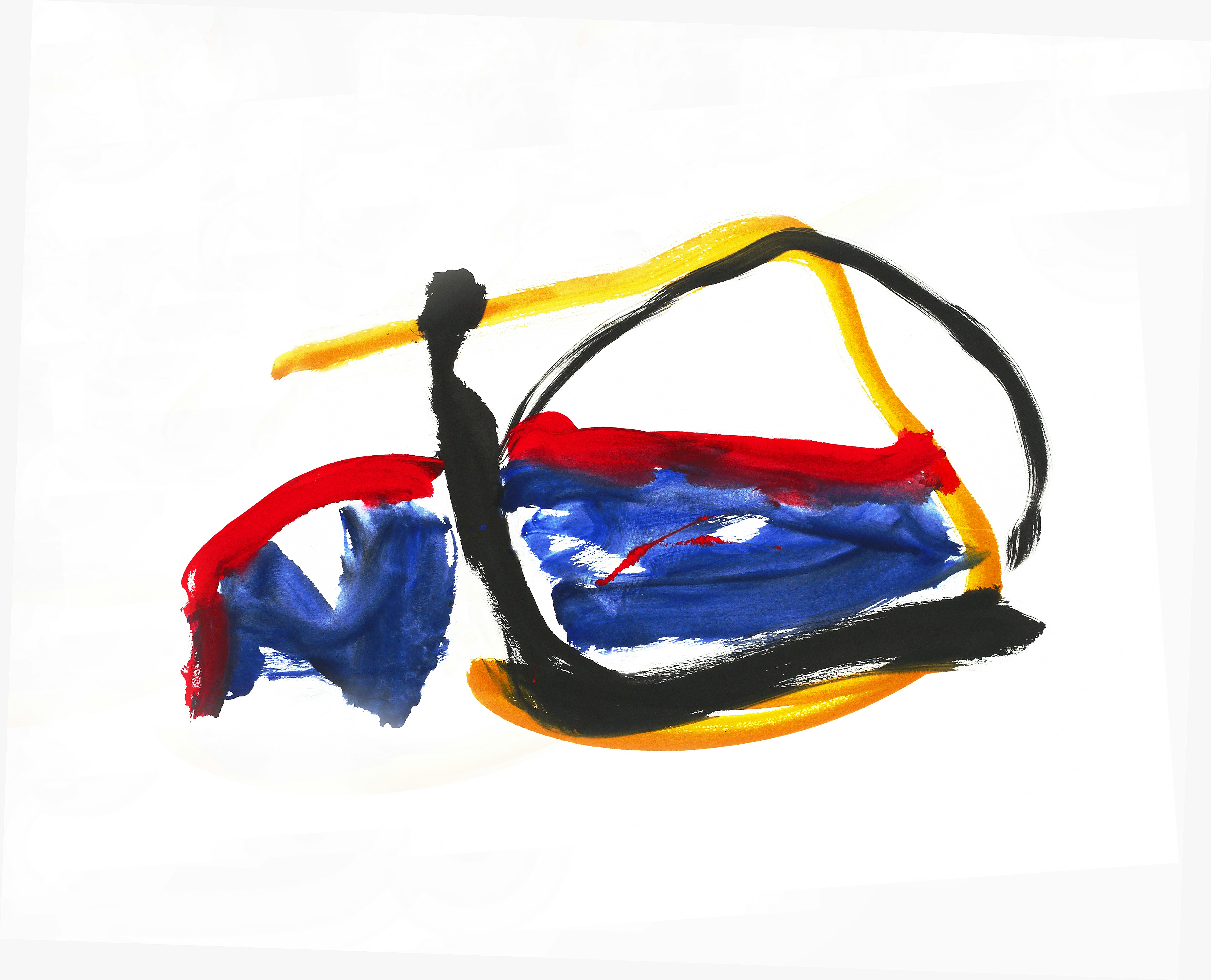 a painting of a bicycle on a white background