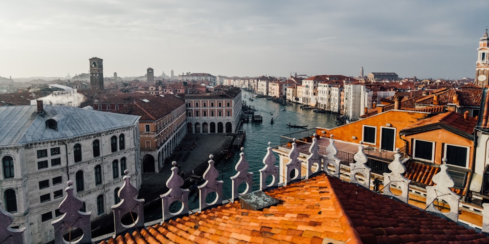 a view of a city from a high point of view