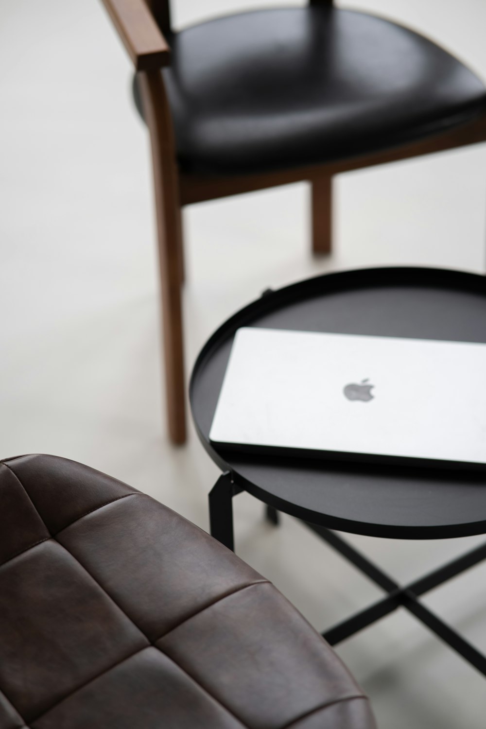 a table with a laptop on top of it