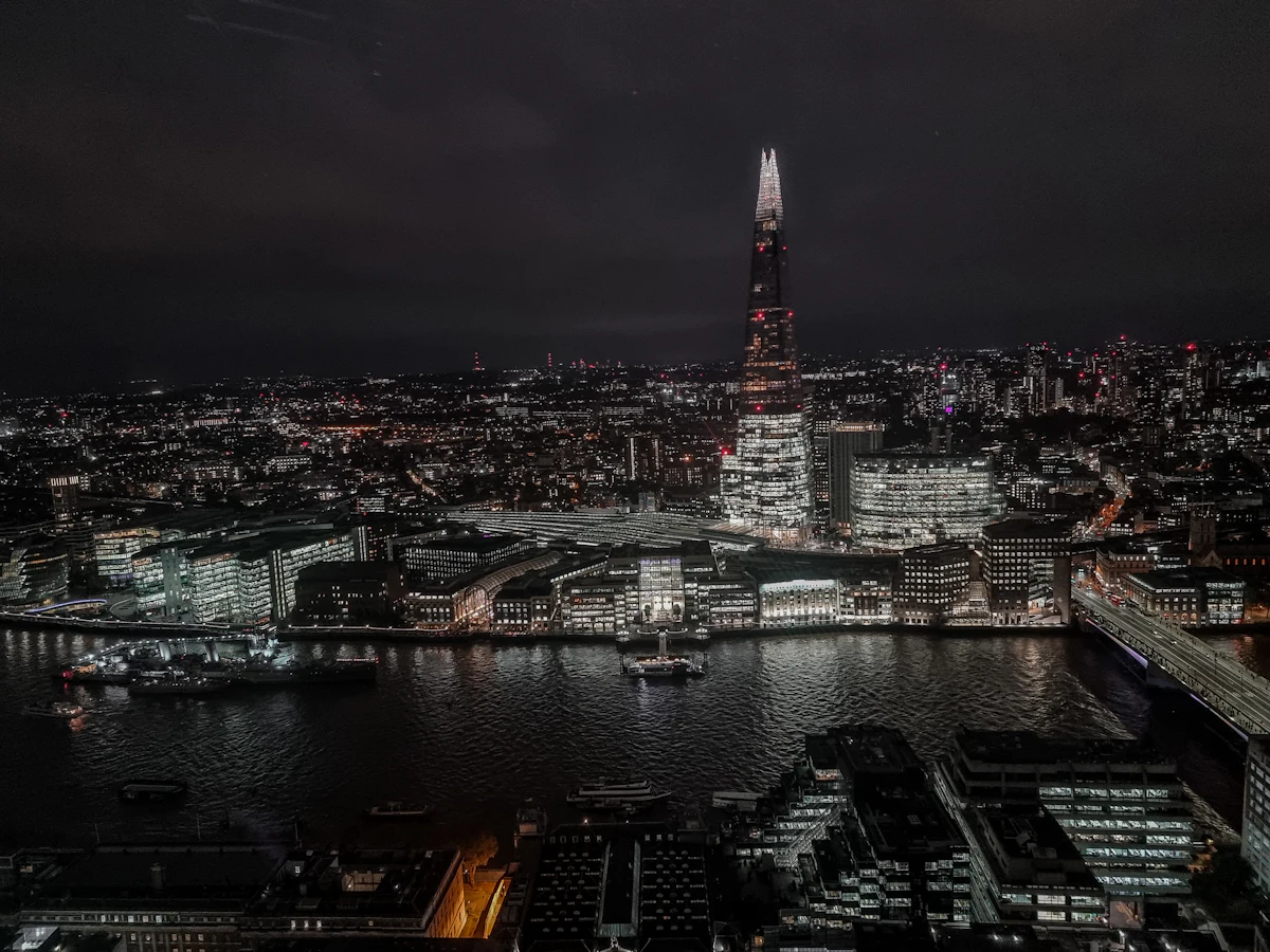 London at night, seen from the Sky Garden