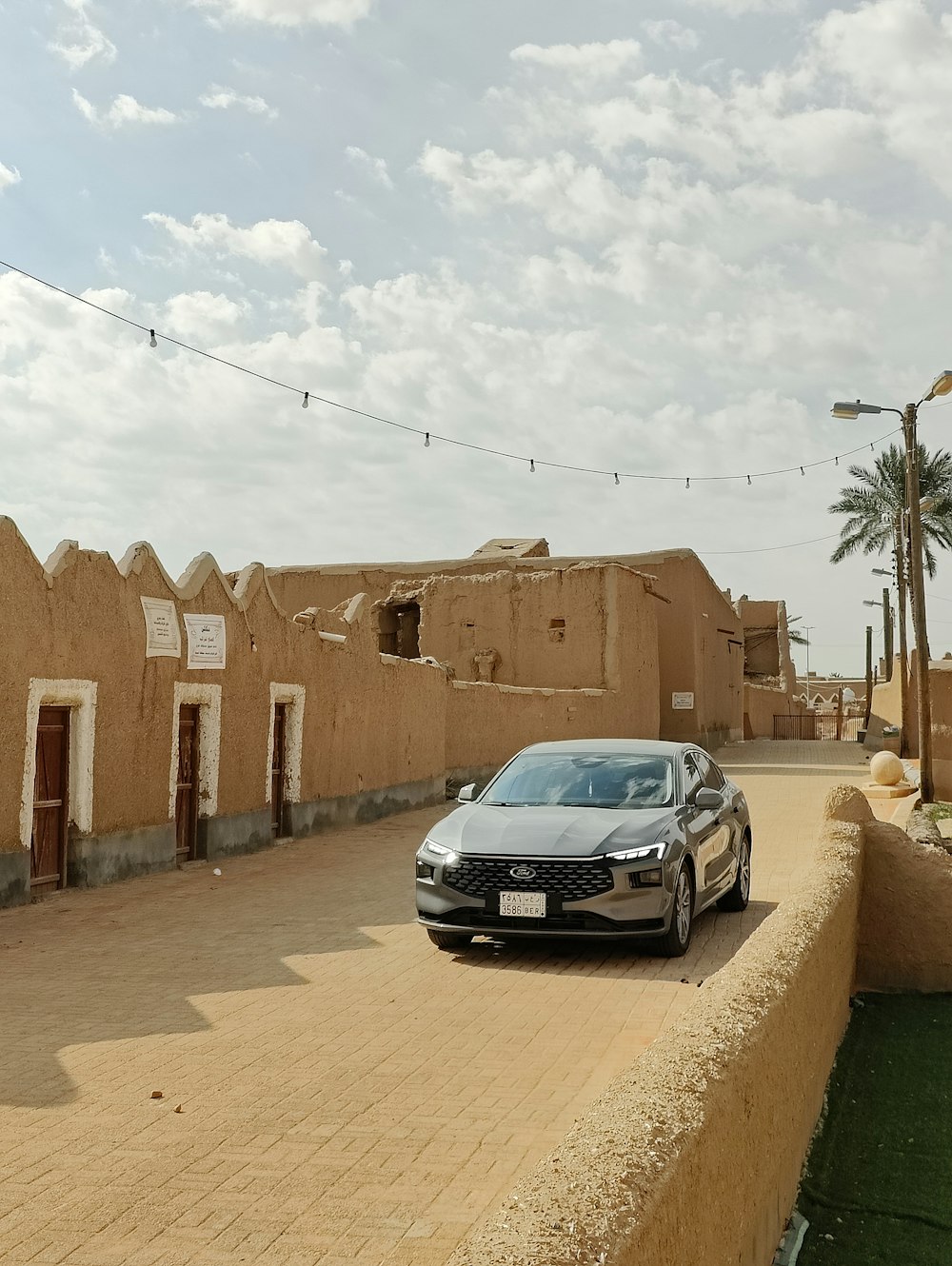 a car parked on the side of a road