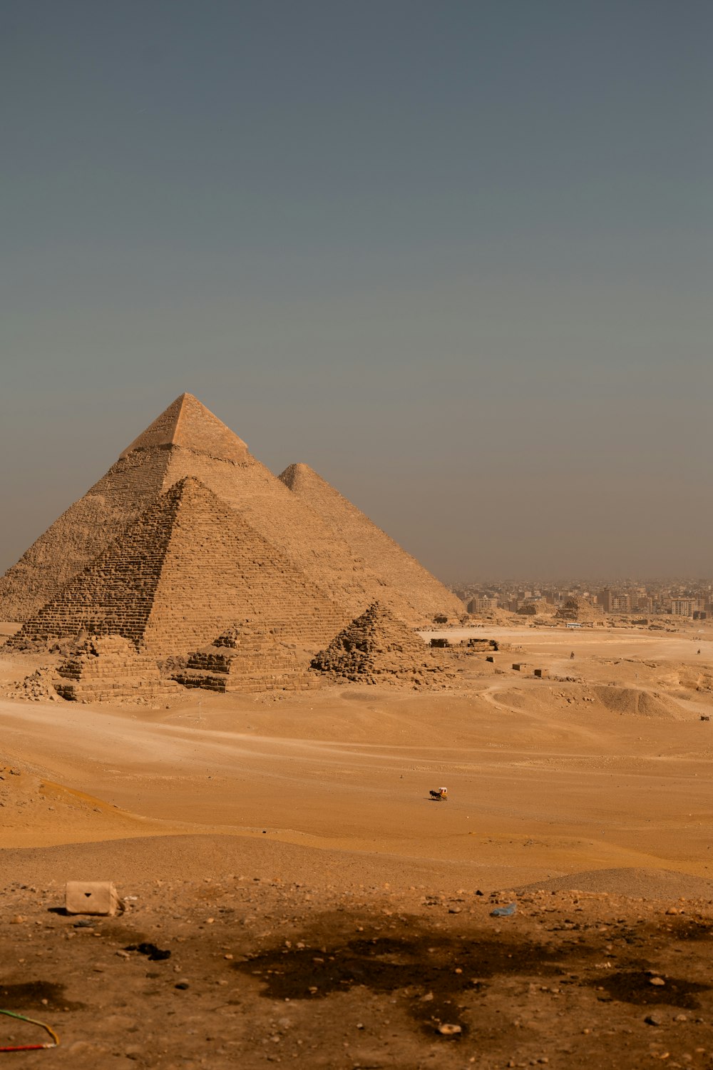 the pyramids of giza are in the desert