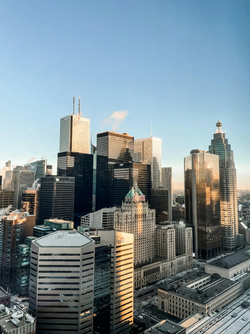 a view of a city from the top of a building