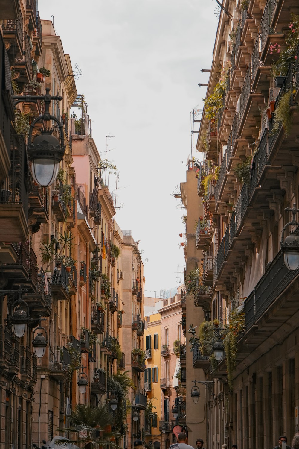 a couple of people that are walking down a street