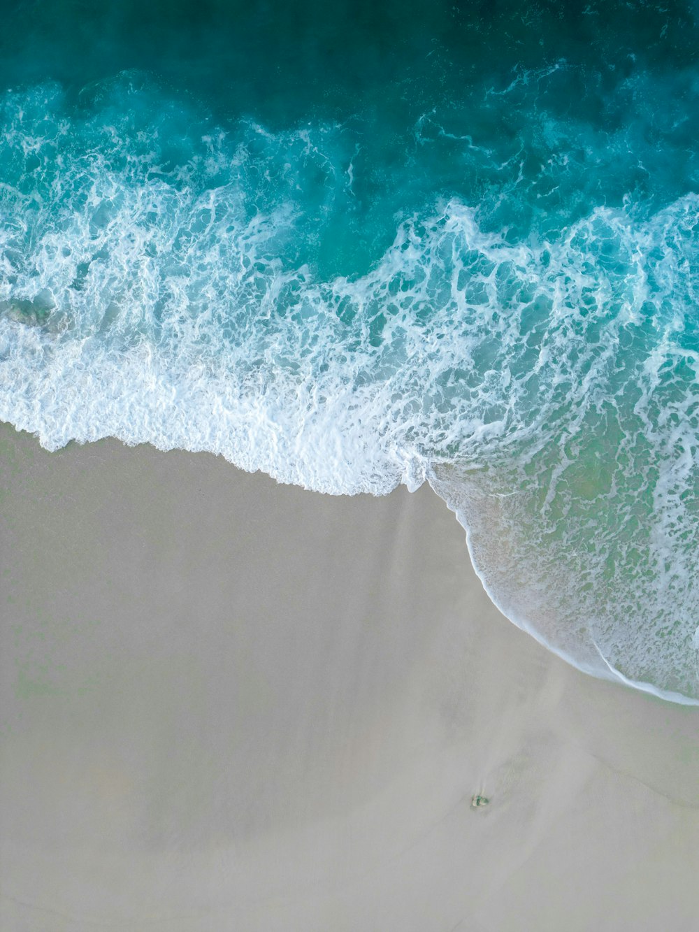 an aerial view of a beach and ocean