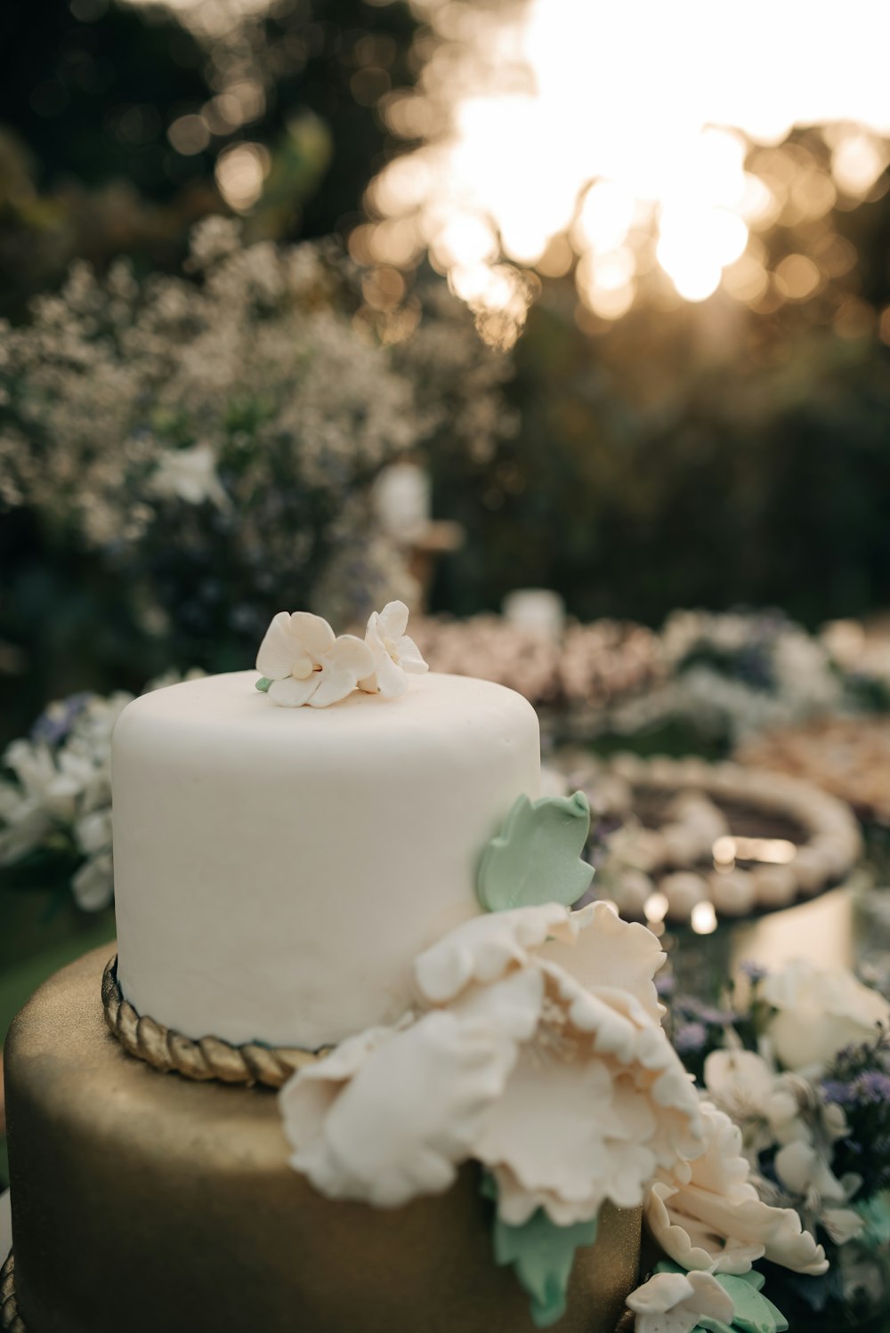 a close up of a cake on a table