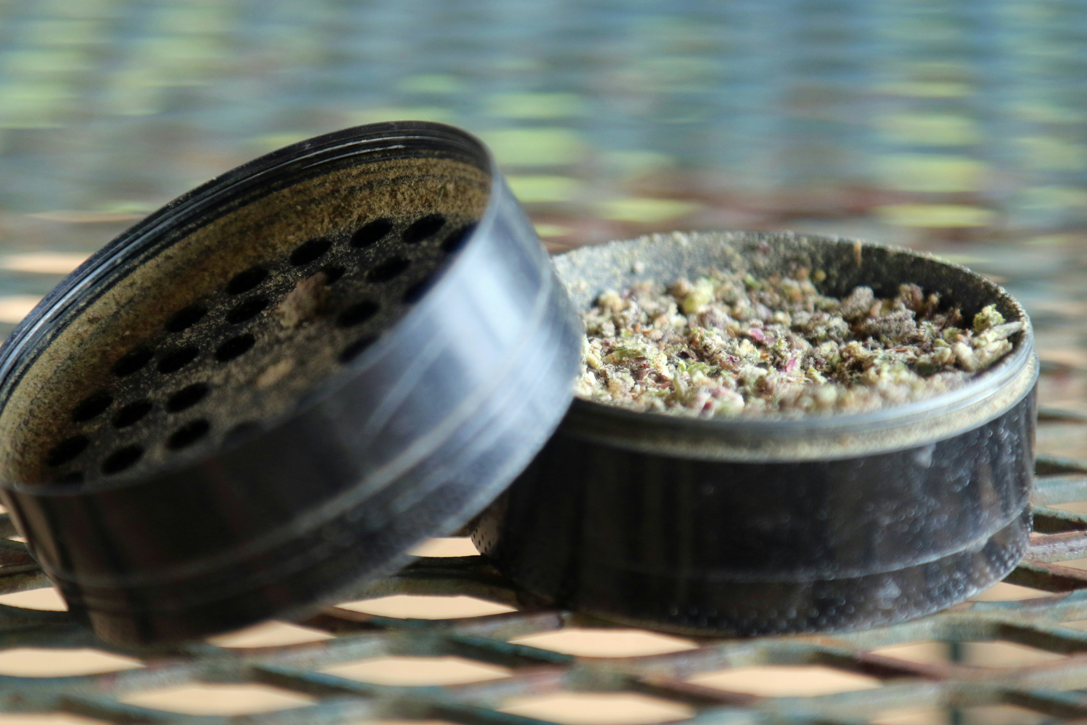 a close up of a grinder on a table