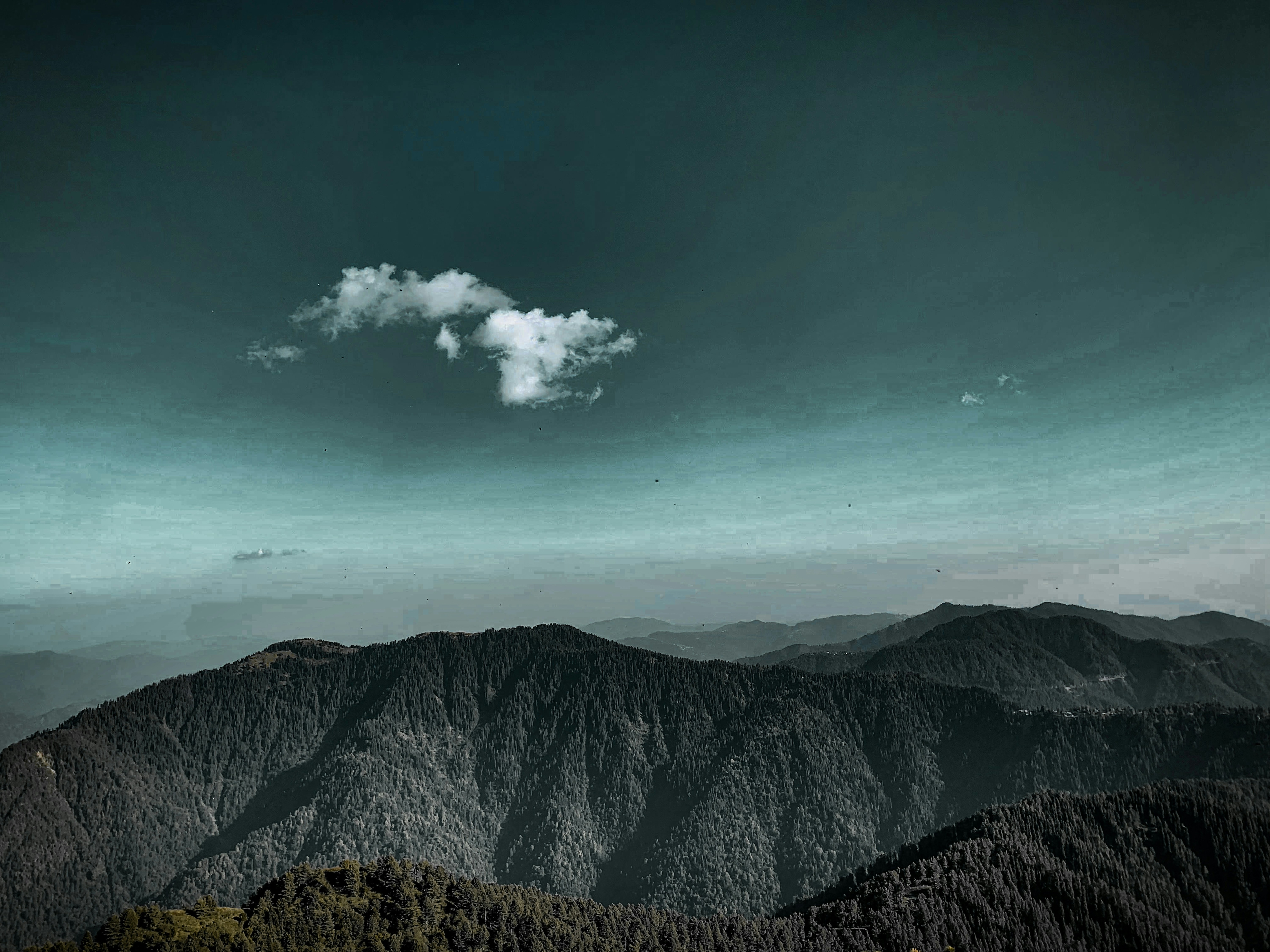 a black and white photo of a mountain range, Mountains Landscape