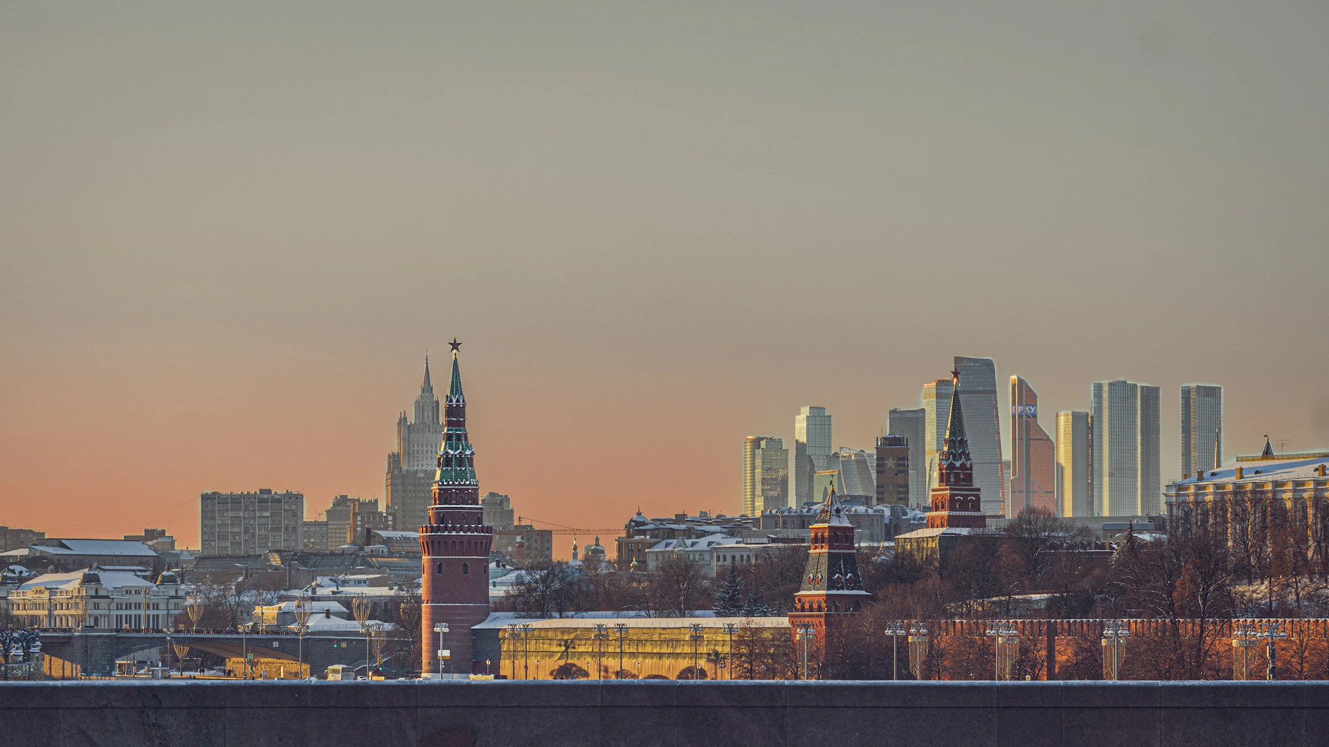 a view of a city from a bridge