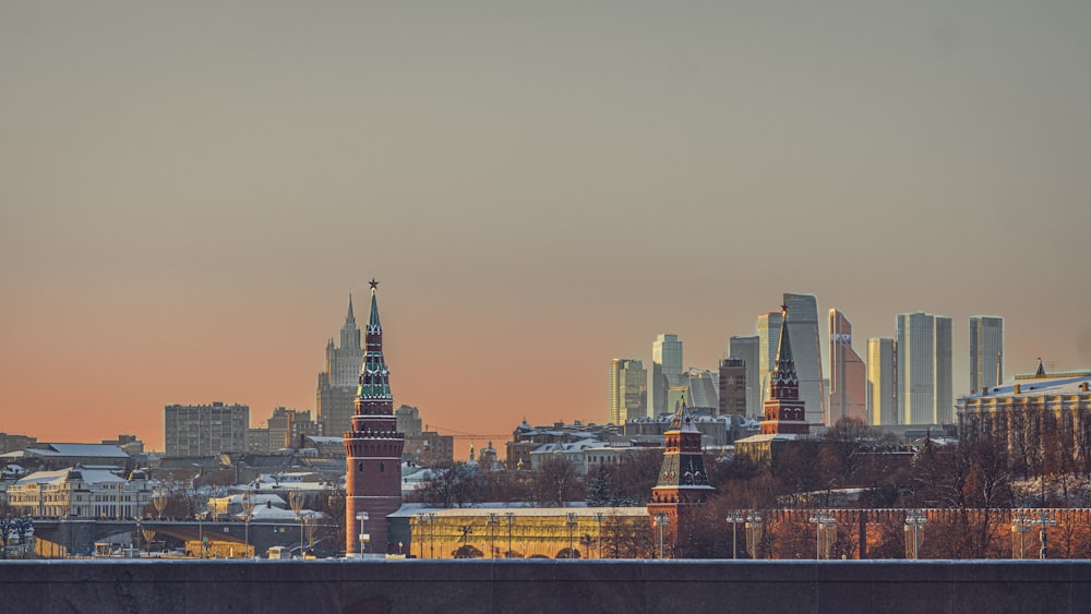 a view of a city from a bridge