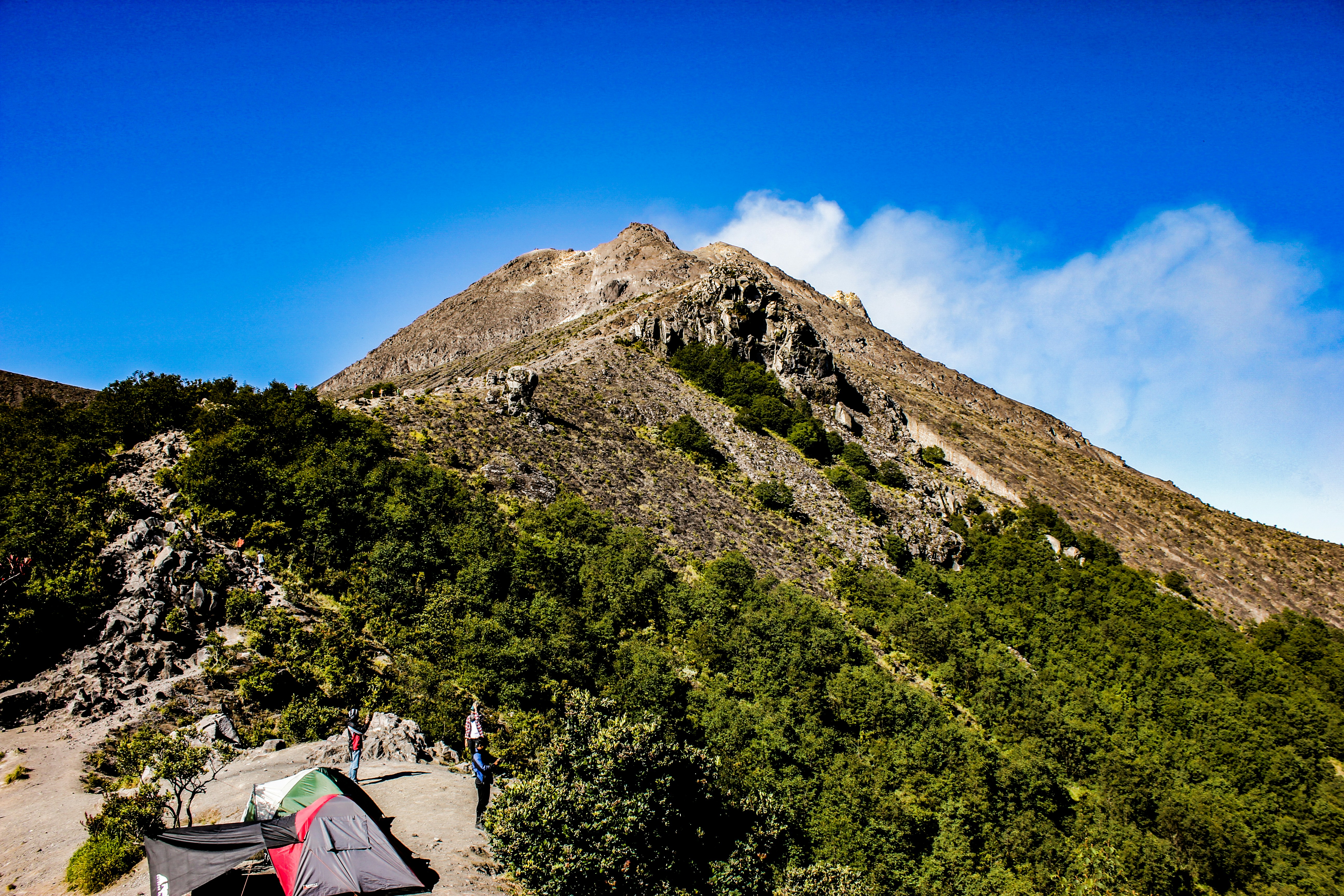 A tent pitched up on the side of a mountain photo – Free Forest Image ...
