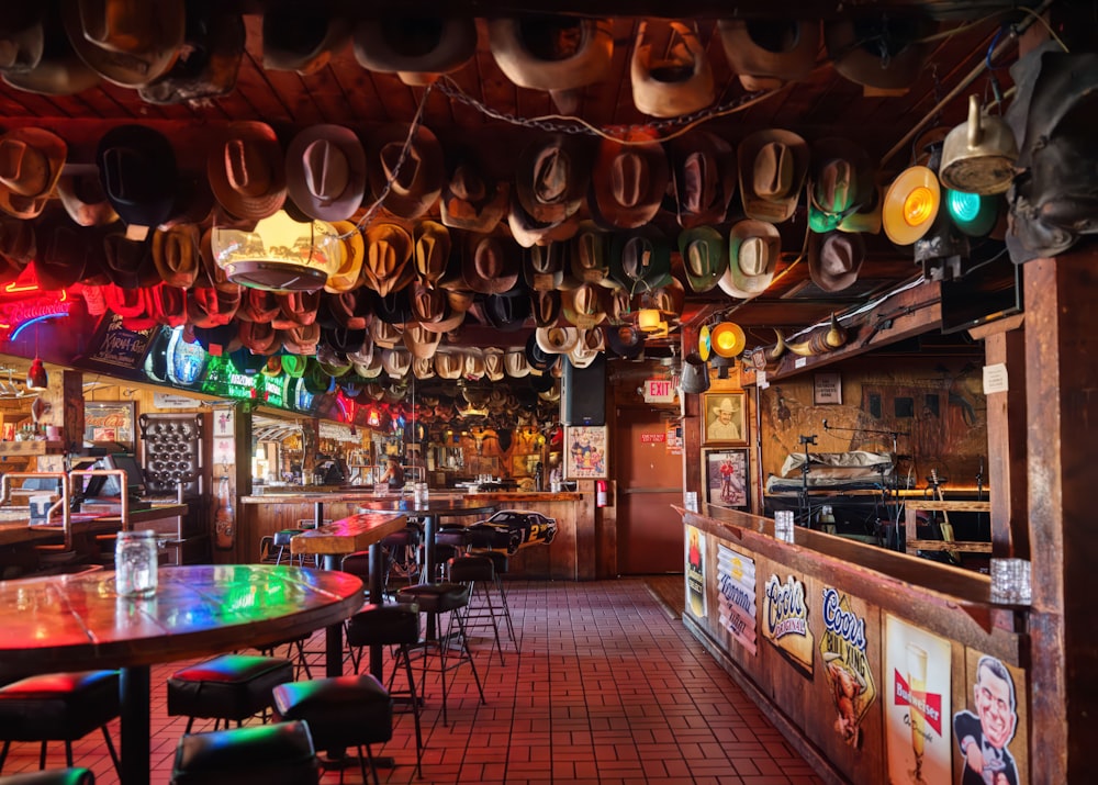 Colorful interior of the Handlebar J, a longstanding restaurant, saloon, country-music venue, and dancehall in Scottsdale, Arizona