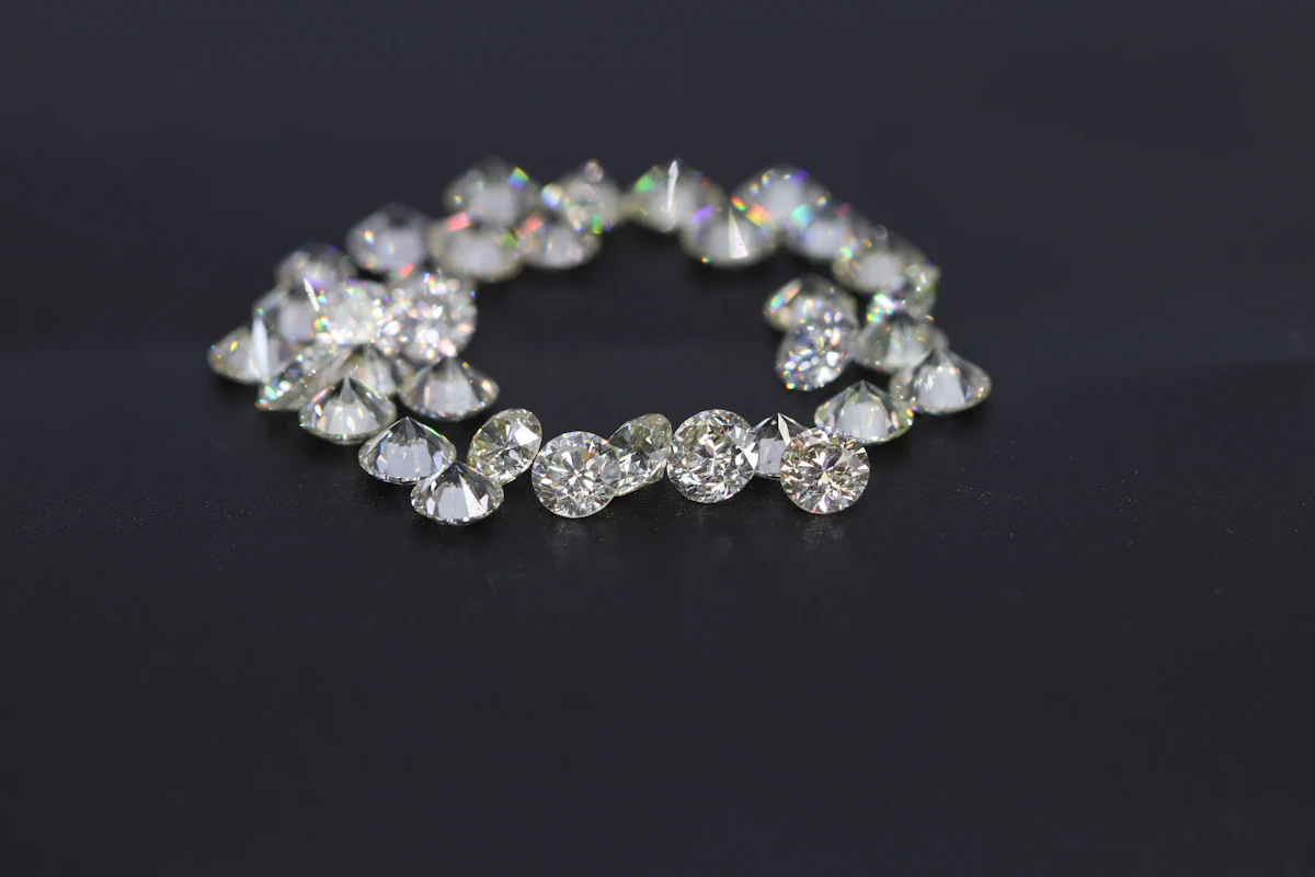 Diamond bracelet on black