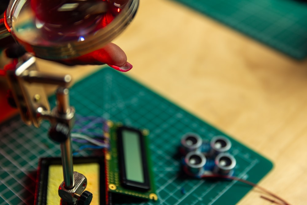 a close up of a cell phone on a table