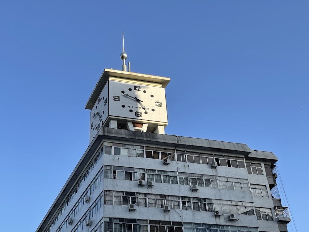 a tall building with a clock on the top of it