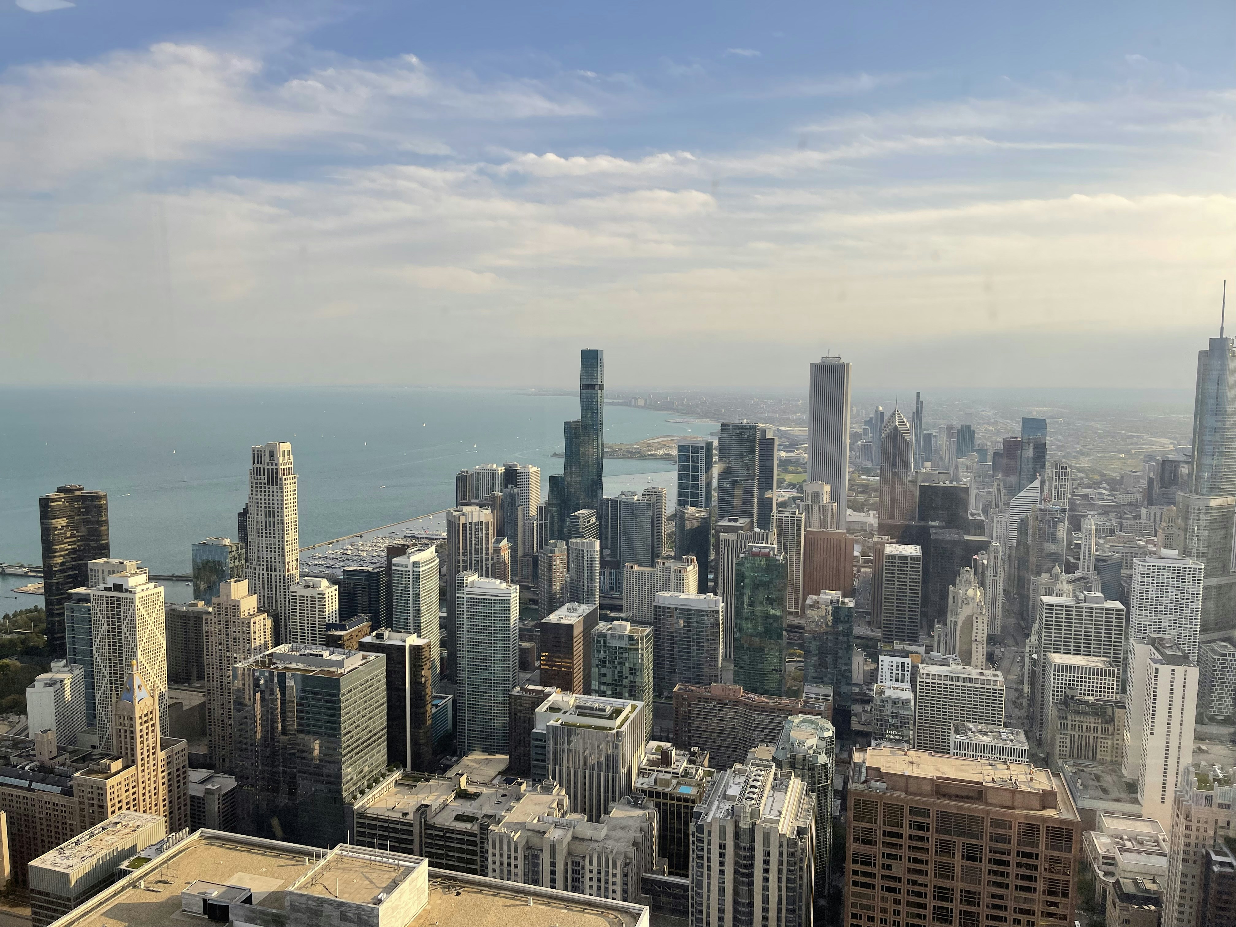 a view of a city from the top of a building