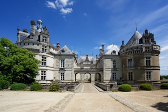 a large castle like building with a walkway leading to it