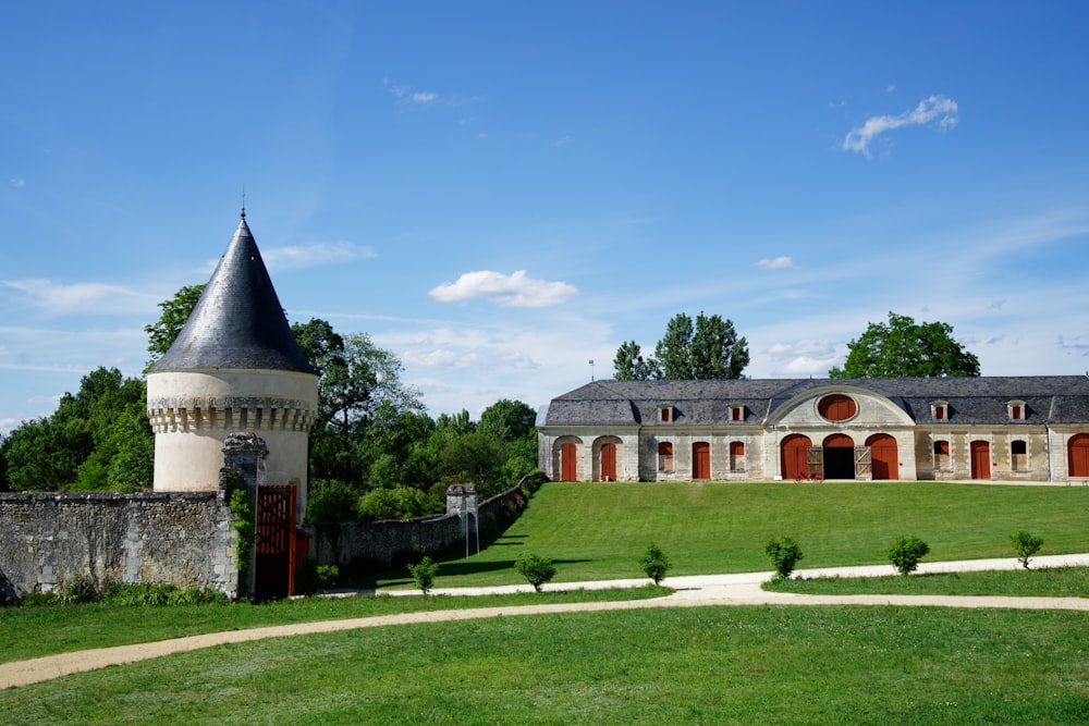 a large castle like building with a tower